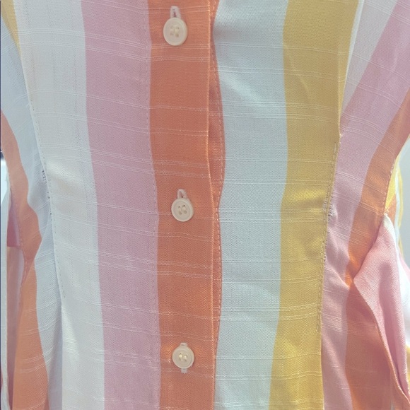 LOFT Orange 🍊 and White Striped Midi Dress - Picture 5 of 7